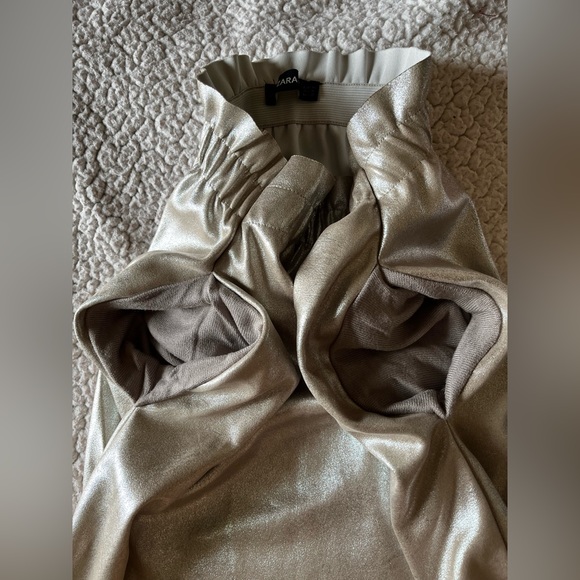 Zara Faux Leather Skirt - Gold/Silver - Picture 2 of 11